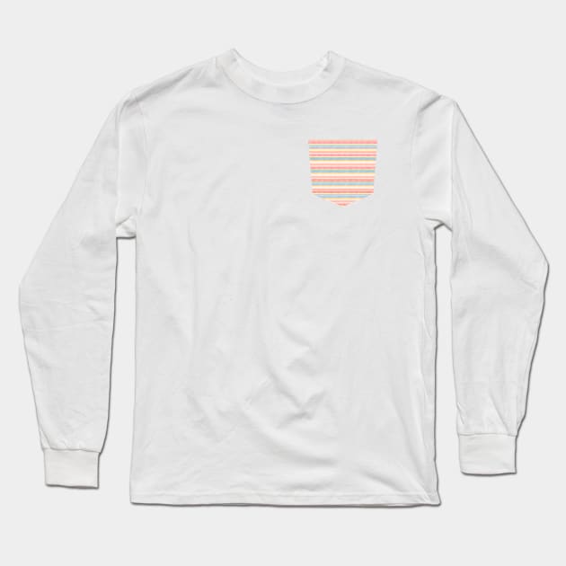 Pocket - Marker Colorful Stripes Long Sleeve T-Shirt by ninoladesign
